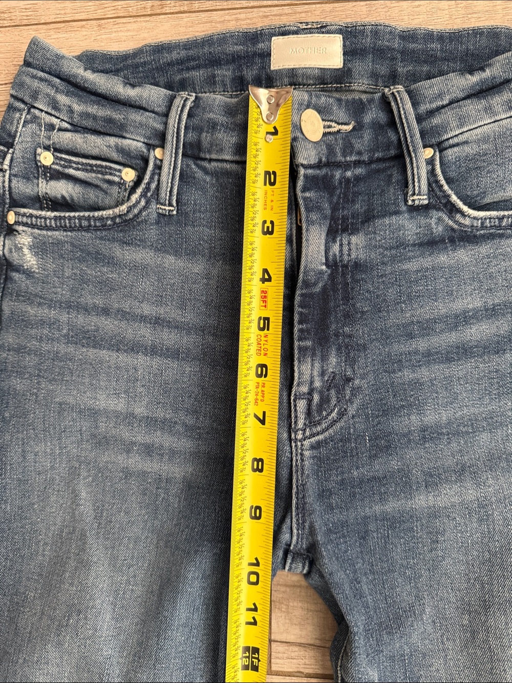 MOTHER The High Waisted Looker Skinny Jeans Blue Wash Size 25 - Picture 5 of 11